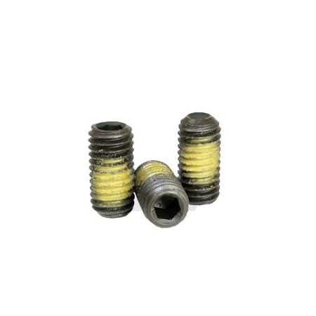 Nylon Patch Socket Set Screws Cup Point, 5-40 X 1/4, Alloy Steel, Black Oxide, Hex Socket , 100PK